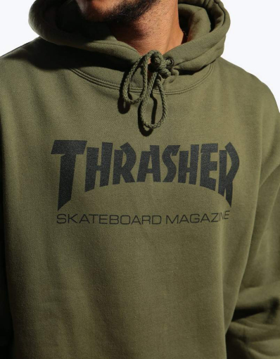 Olive green thrasher hoodie hotsell